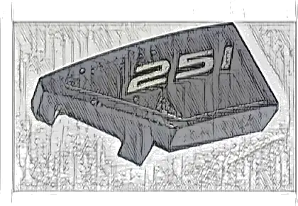 Wedge 2 x 1 x 2/3 Left with Silver '251' Pattern (Sticker) - Set 76900