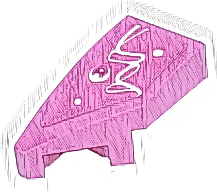 Wedge 2 x 1 x 2/3 Left with White Curved Lines and Dots and Magenta Circle Pattern (Sticker) - Set 77241