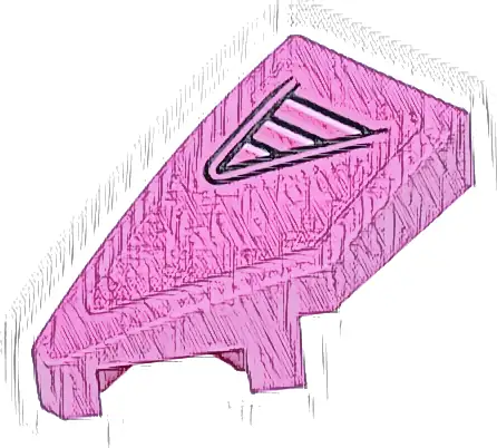 Wedge 2 x 1 x 2/3 Left with Black and Bright Pink Triangle Air Intake Pattern (Sticker) - Set 77241