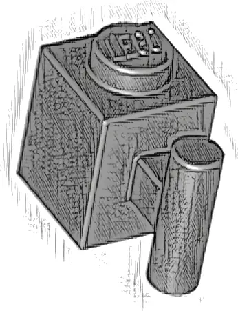 Brick, Modified 1 x 1 with Bar Handle