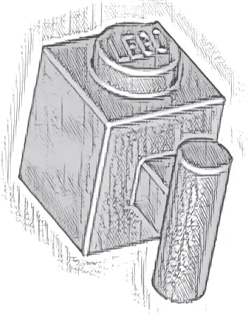 Brick, Modified 1 x 1 with Bar Handle