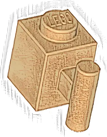 Brick, Modified 1 x 1 with Bar Handle