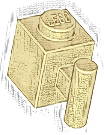 Brick, Modified 1 x 1 with Bar Handle