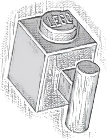 Brick, Modified 1 x 1 with Bar Handle