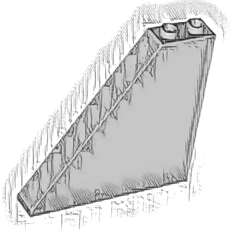 Slope 55 6 x 1 x 5 with Bottom Stud Holders