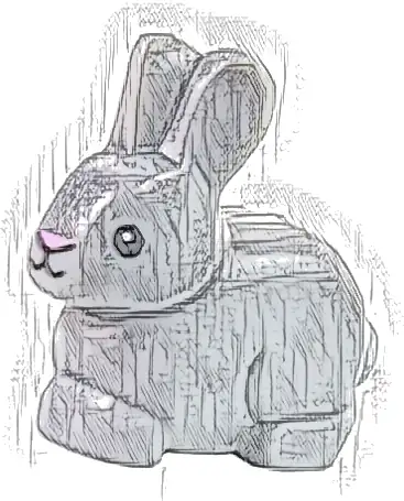 Bunny / Rabbit with Black Eyes and Mouth and Bright Pink Nose Pattern