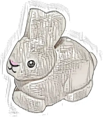 Bunny / Rabbit with Black Eyes and Mouth and Bright Pink Nose Pattern