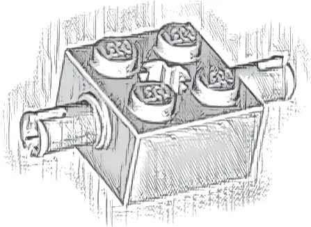 Brick, Modified 2 x 2 with Pins and Axle Hole