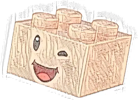 Brick 2 x 2 with Black Eyes, White Pupil, Wink, and Dark Red Open Mouth Smile with Red Tongue Pattern (Super Mario Blue Toad / Purple Toad Face)