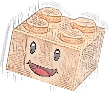 Brick 2 x 2 with Black Eyes, White Pupils, and Dark Red Open Mouth Smile with Red Tongue Pattern (Super Mario Yellow Toad Face)