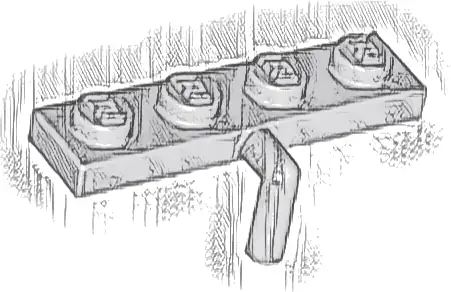 Plate, Modified 1 x 4 with Bar Arm Down