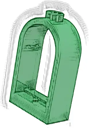 Window 1 x 2 x 2 2/3 with Rounded Top