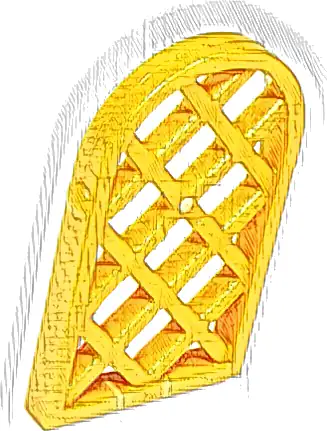 Pane for Window 1 x 2 x 2 2/3 Lattice Diamond with Rounded Top