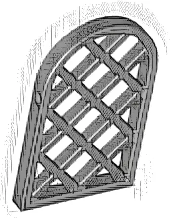 Pane for Window 1 x 2 x 2 2/3 Lattice Diamond with Rounded Top