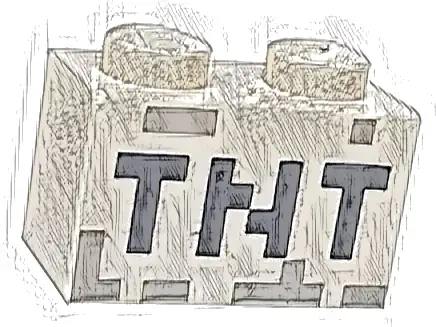 Brick 1 x 2 with Black 'TNT' Pixelated Pattern