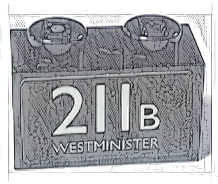 Brick 1 x 2 with White '211B WESTMINISTER' Pattern (Sticker) - Set 40220