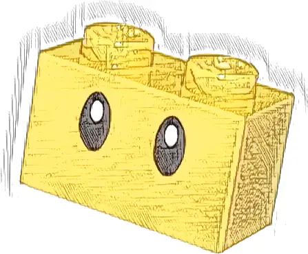 Brick 1 x 2 with Black Eyes with White Pupils Pattern (Super Mario Wiggler)