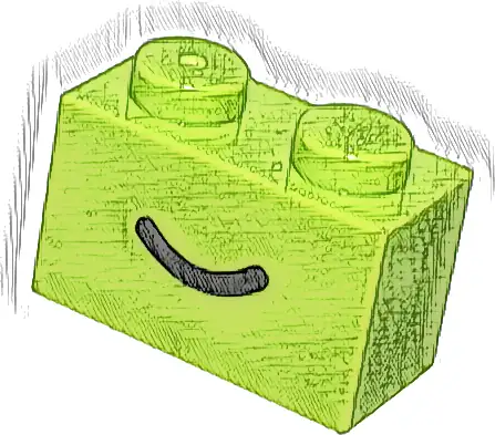 Brick 1 x 2 with Black Smile Curved Line Pattern