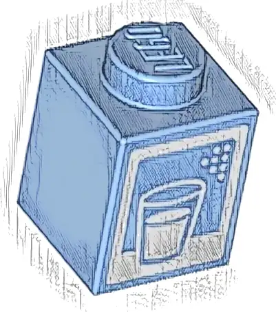 Brick 1 x 1 with White Glass Outline, Drink, and Border Pattern (Milk Carton)