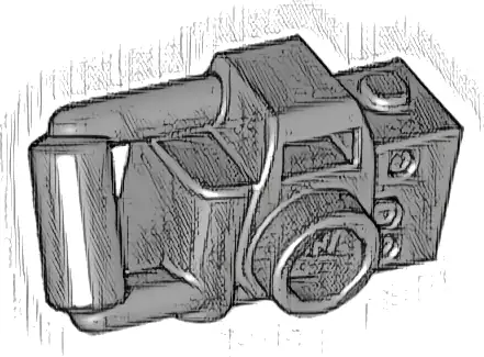 Minifigure, Utensil Camera Handheld Style with Extended Bar Handle