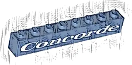 Brick 1 x 8 with White 'Concorde' Pattern