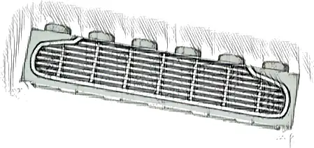 Brick 1 x 6 with Black and Silver Aston Martin DB5 Grille Pattern