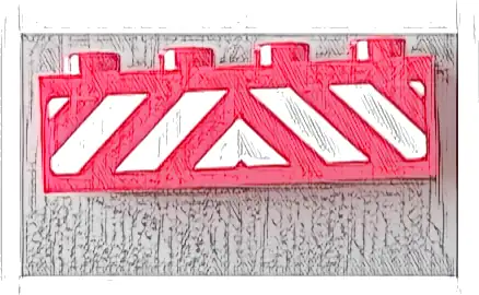 Brick 1 x 4 with Red and White Danger Stripes Pattern (Sticker) - Set 60004