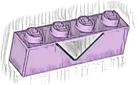 Brick 1 x 4 with White Triangle and Black Line Pattern (BrickHeadz Daisy Duck Chest)