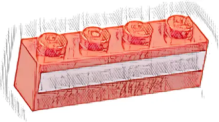 Brick 1 x 4 with White Stripe Pattern