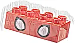 Część LEGO® 3011pb060 Duplo, Klocek 2 x 4 z Białymi Oczami Spider-Mana, Wzór