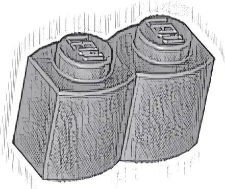 Brick, Modified 1 x 2 with Log Profile