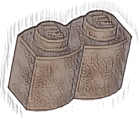 Brick, Modified 1 x 2 with Log Profile