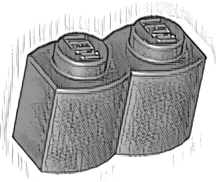 Brick, Modified 1 x 2 with Log Profile