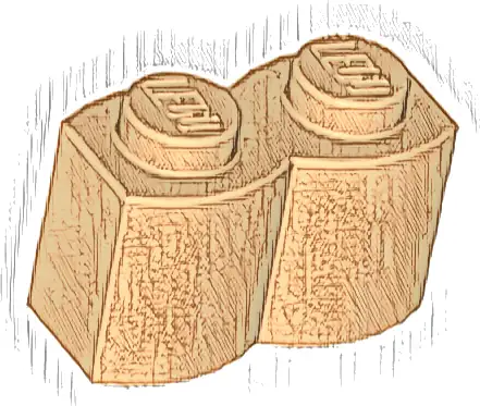 Brick, Modified 1 x 2 with Log Profile