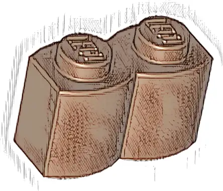 Brick, Modified 1 x 2 with Log Profile