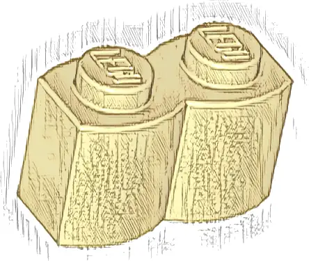 Brick, Modified 1 x 2 with Log Profile