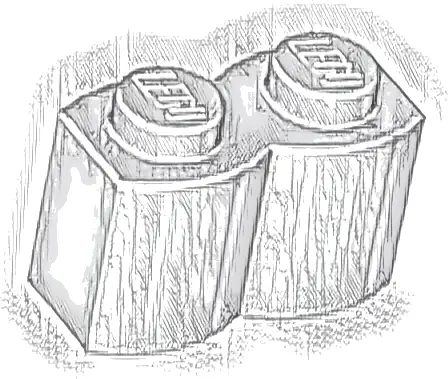 Brick, Modified 1 x 2 with Log Profile