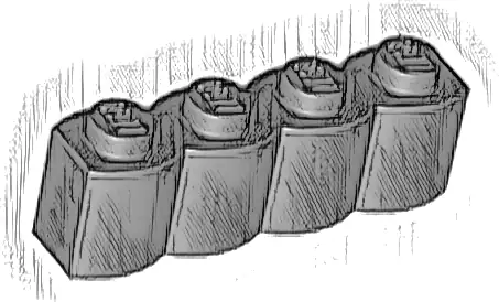 Brick, Modified 1 x 4 with Log Profile