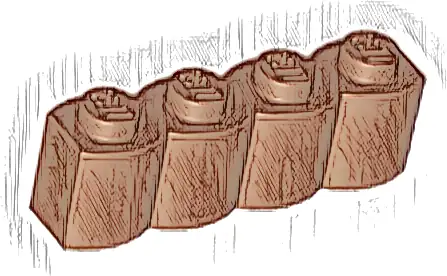 Brick, Modified 1 x 4 with Log Profile