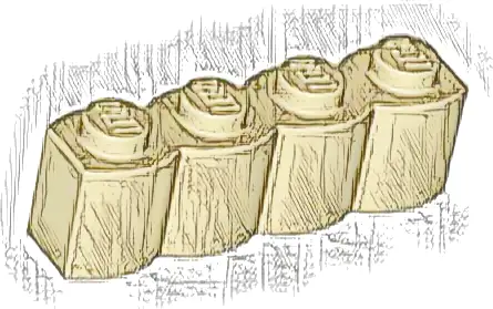 Brick, Modified 1 x 4 with Log Profile