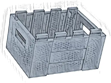 Container, Crate 3 x 4 x 1 2/3 with Handholds