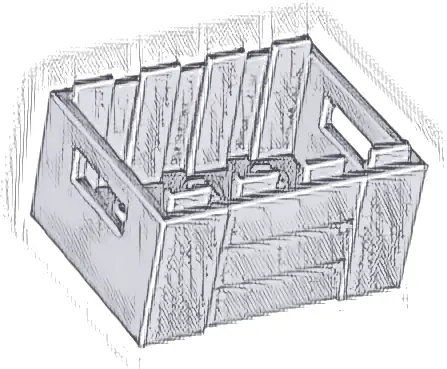 Container, Crate 3 x 4 x 1 2/3 with Handholds