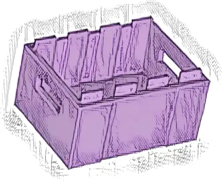 Container, Crate 3 x 4 x 1 2/3 with Handholds