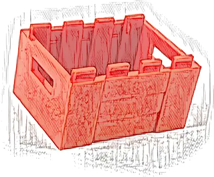 Container, Crate 3 x 4 x 1 2/3 with Handholds