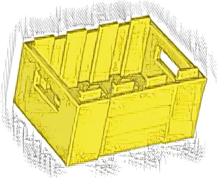 Container, Crate 3 x 4 x 1 2/3 with Handholds