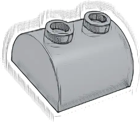 Slope, Curved 2 x 2 Double with 2 Hollow Studs