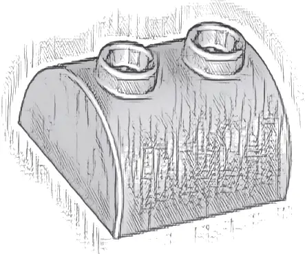 Slope, Curved 2 x 2 Double with 2 Hollow Studs