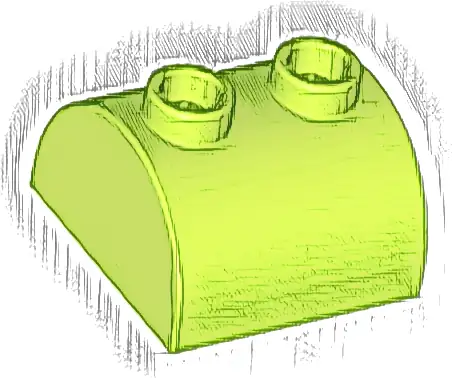 Slope, Curved 2 x 2 Double with 2 Hollow Studs
