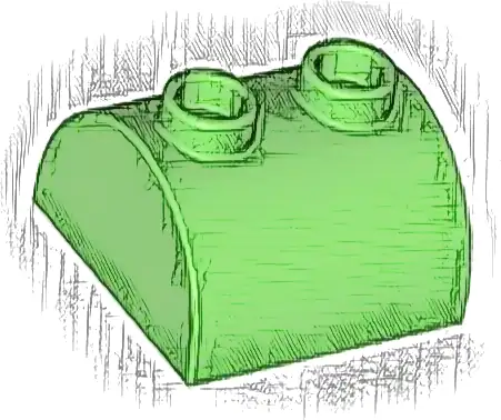 Slope, Curved 2 x 2 Double with 2 Hollow Studs