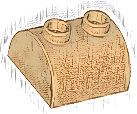 Slope, Curved 2 x 2 Double with 2 Hollow Studs